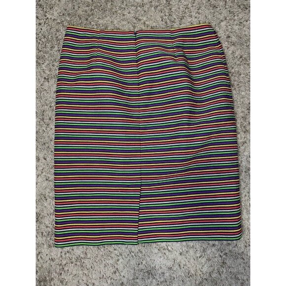 TALBOTS Two Piece Pencil Skirt Suit Set Rainbow Striped Career Office Formal 10 - Picture 5 of 15
